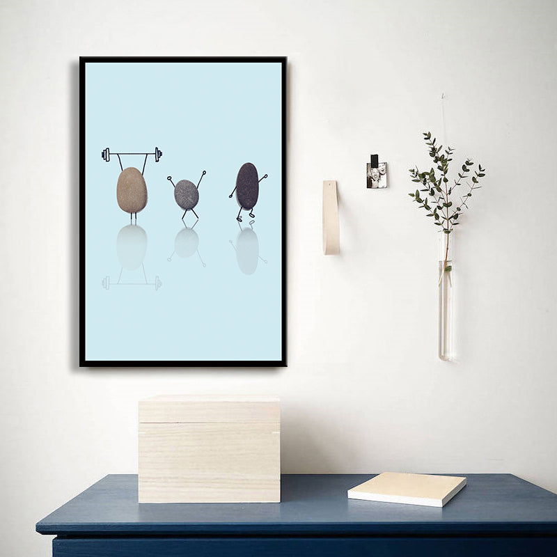 Brehn | Nordic Illustration Print Stein Leinwand Pastellfarbe Texturiert Wandkunst Dekor für Raum
