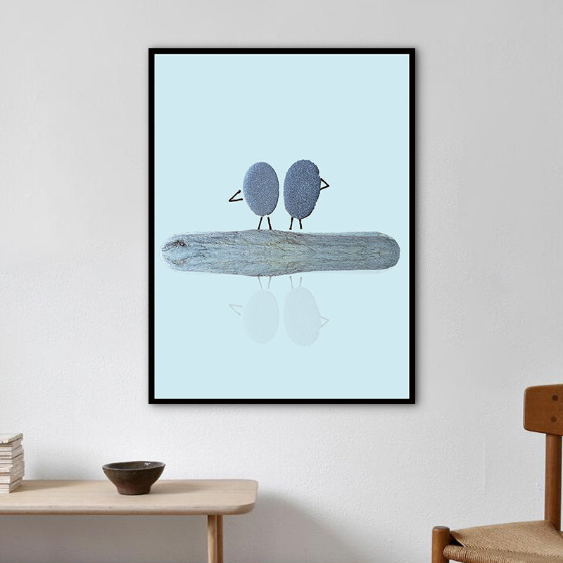 Brehn | Nordic Illustration Print Stein Leinwand Pastellfarbe Texturiert Wandkunst Dekor für Raum