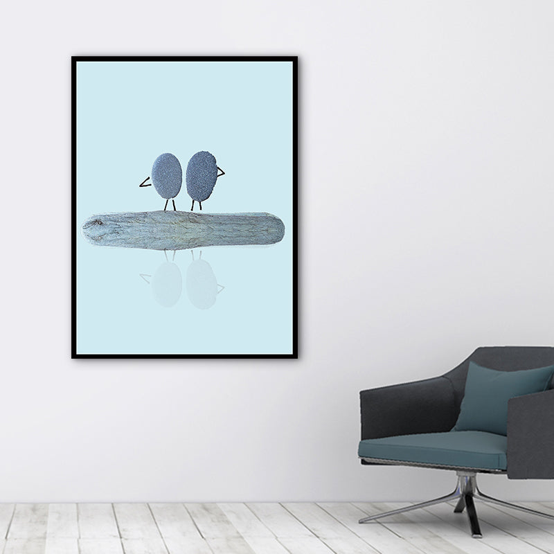 Brehn | Nordic Illustration Print Stein Leinwand Pastellfarbe Texturiert Wandkunst Dekor für Raum