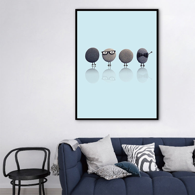 Brehn | Nordic Illustration Print Stein Leinwand Pastellfarbe Texturiert Wandkunst Dekor für Raum