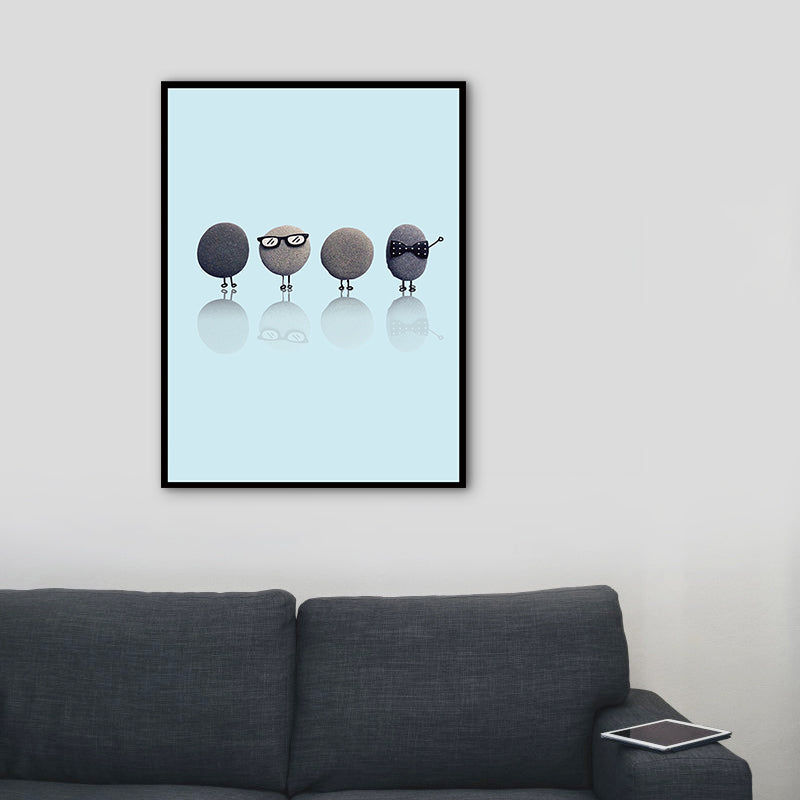 Brehn | Nordic Illustration Print Stein Leinwand Pastellfarbe Texturiert Wandkunst Dekor für Raum