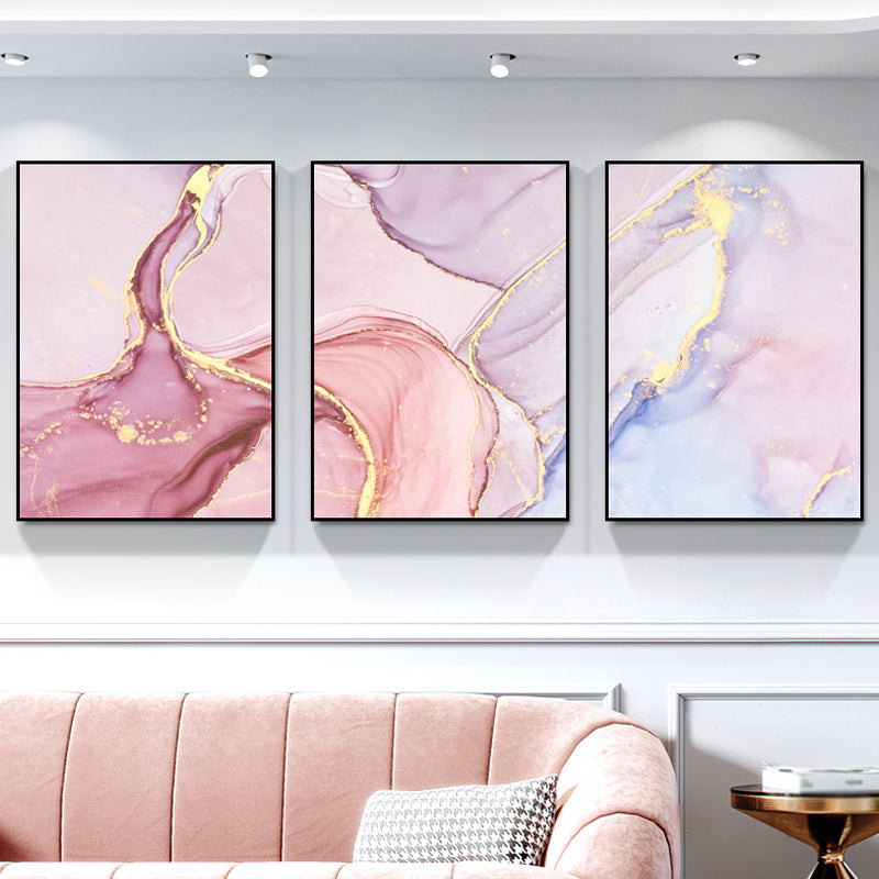 Brehn | Aquarellmuster-Leinwanddruck Sanfte Farben Moderne Kunststil Malerei für Wohnzimmer