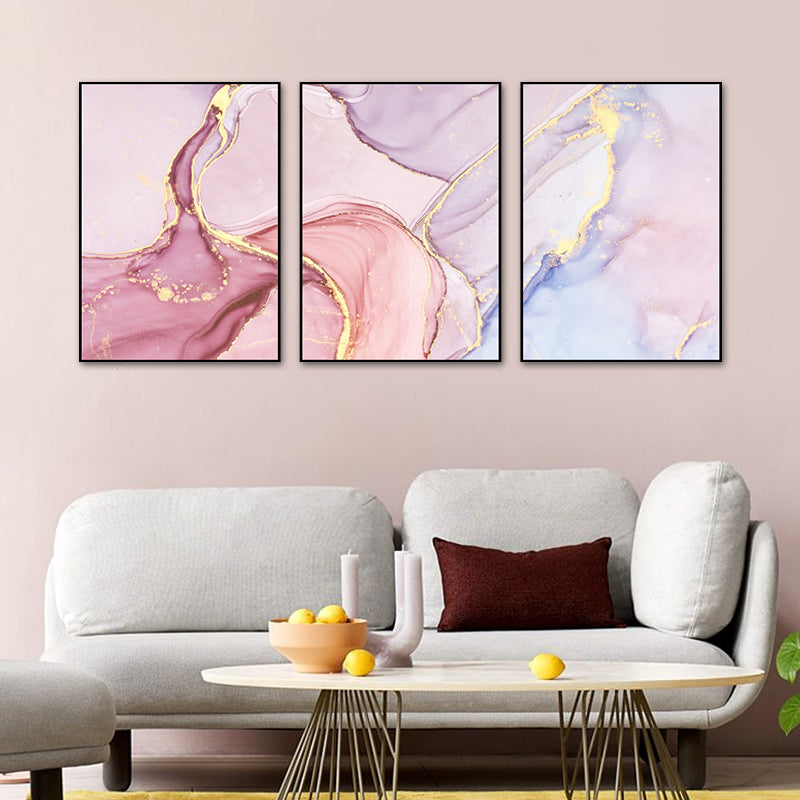 Brehn | Aquarellmuster-Leinwanddruck Sanfte Farben Moderne Kunststil Malerei für Wohnzimmer