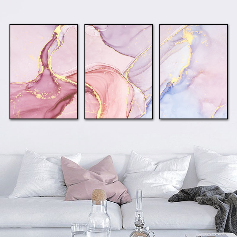 Brehn | Aquarellmuster-Leinwanddruck Sanfte Farben Moderne Kunststil Malerei für Wohnzimmer