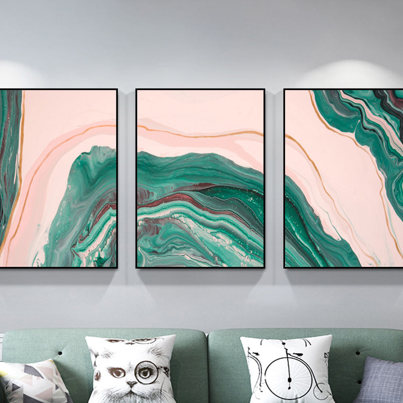 Brehn | Aquarellmuster-Leinwanddruck Sanfte Farben Moderne Kunststil Malerei für Wohnzimmer