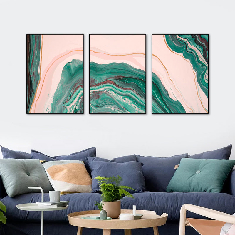 Brehn | Aquarellmuster-Leinwanddruck Sanfte Farben Moderne Kunststil Malerei für Wohnzimmer