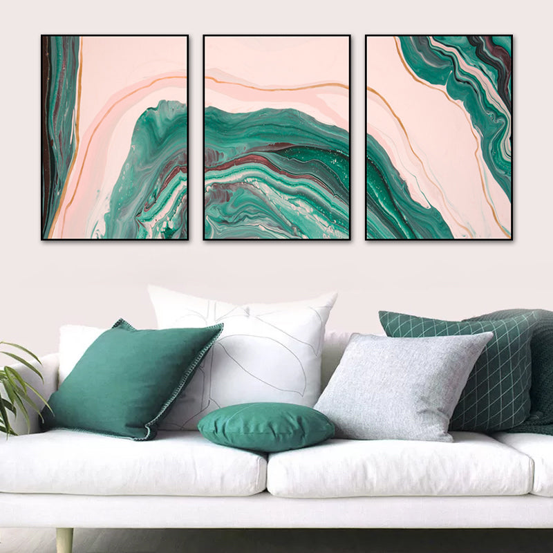 Brehn | Aquarellmuster-Leinwanddruck Sanfte Farben Moderne Kunststil Malerei für Wohnzimmer