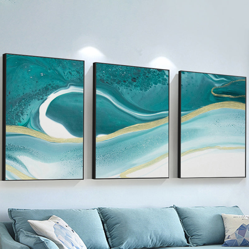 Brehn | Aquarellmuster-Leinwanddruck Sanfte Farben Moderne Kunststil Malerei für Wohnzimmer