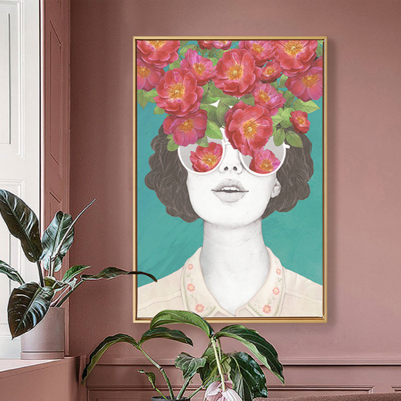 Brehn | Texturiertes Mixed Media Frau Leinwand Nordic Wandkunst Dekor für Mädchen Schlafzimmer, optionale Größen