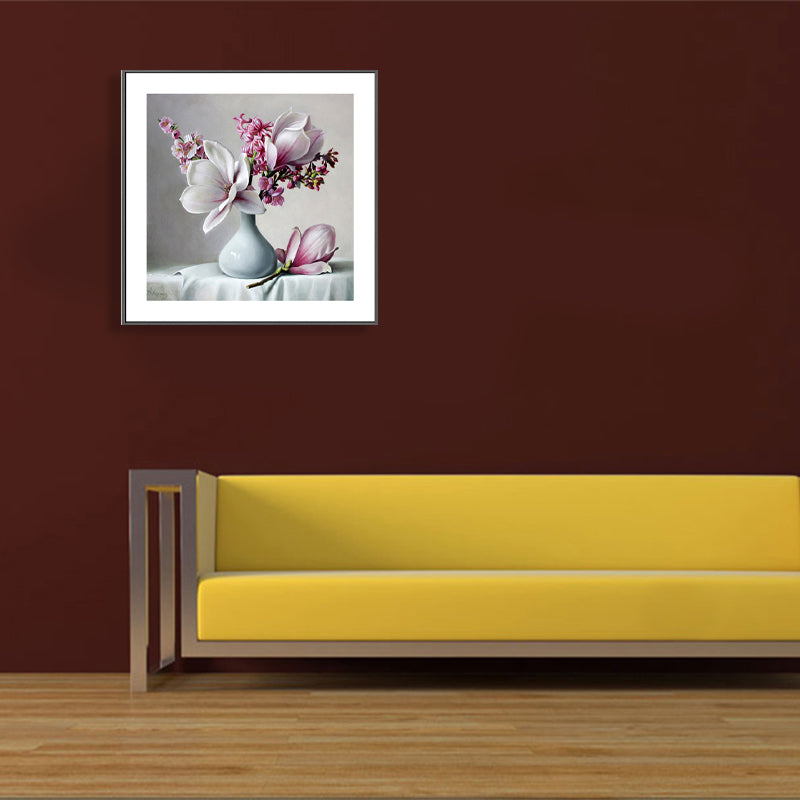 Brehn | Französischer Landhausstil Blumenleinwand Schlafzimmer Wandkunst Dekor in Pastellfarbe, mehrere Größen