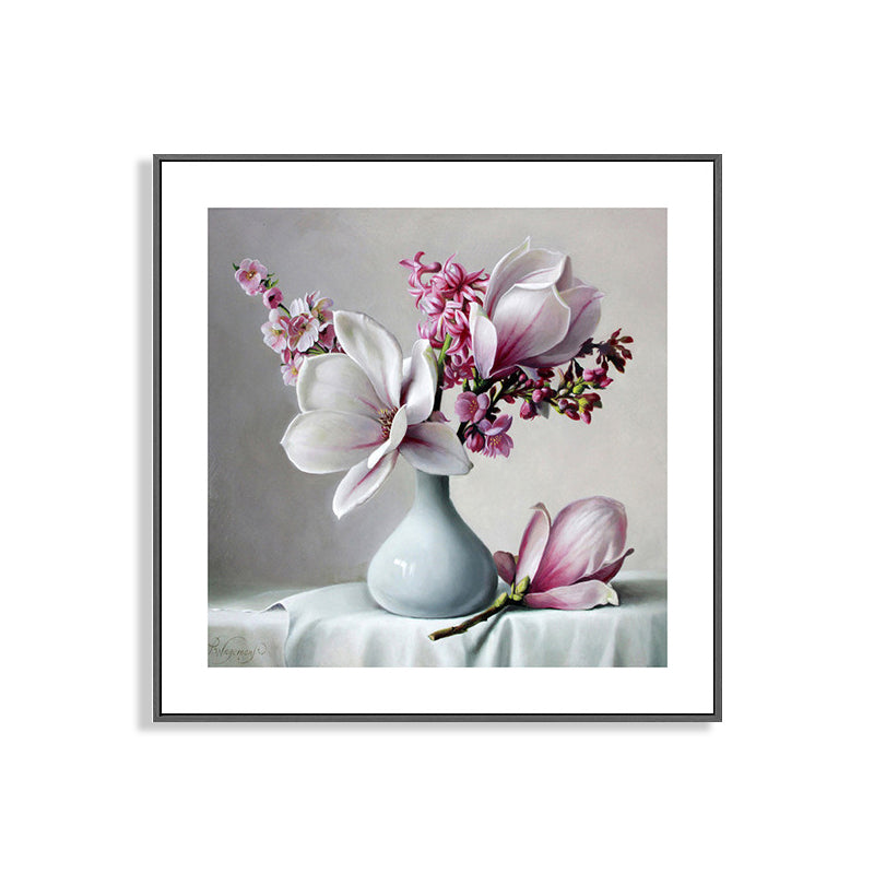 Brehn | Französischer Landhausstil Blumenleinwand Schlafzimmer Wandkunst Dekor in Pastellfarbe, mehrere Größen
