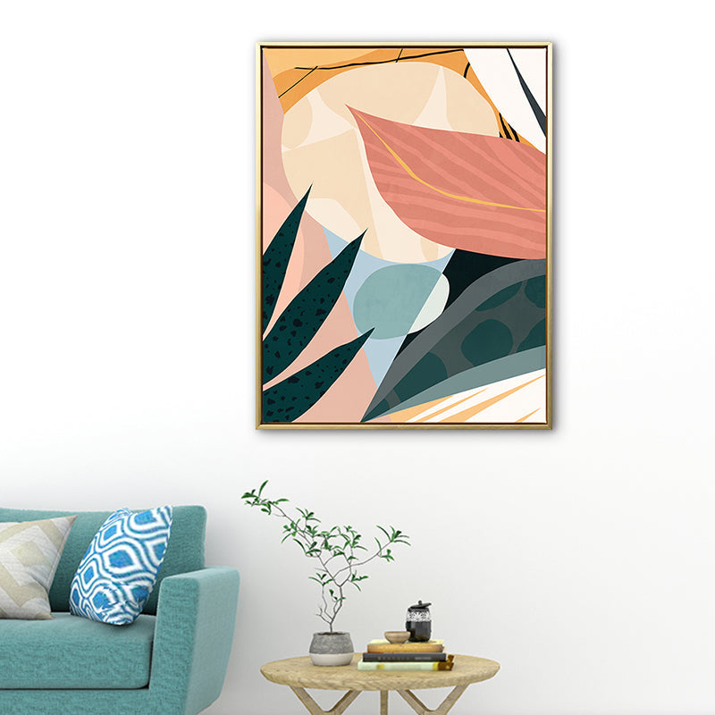 Brehn | Texturierte Illustration Pflanzenleinwand Wandkunst Nordic Stil Wanddekor für das Wohnzimmer