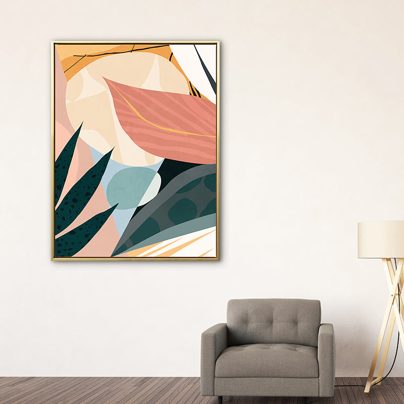 Brehn | Texturierte Illustration Pflanzenleinwand Wandkunst Nordic Stil Wanddekor für das Wohnzimmer
