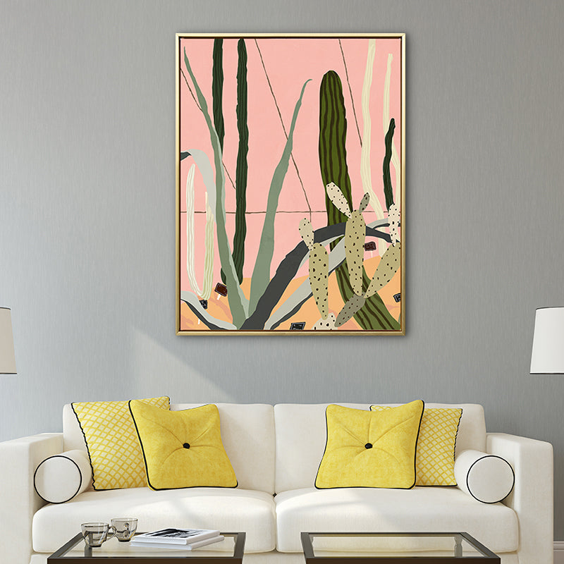 Brehn | Texturierte Illustration Pflanzenleinwand Wandkunst Nordic Stil Wanddekor für das Wohnzimmer