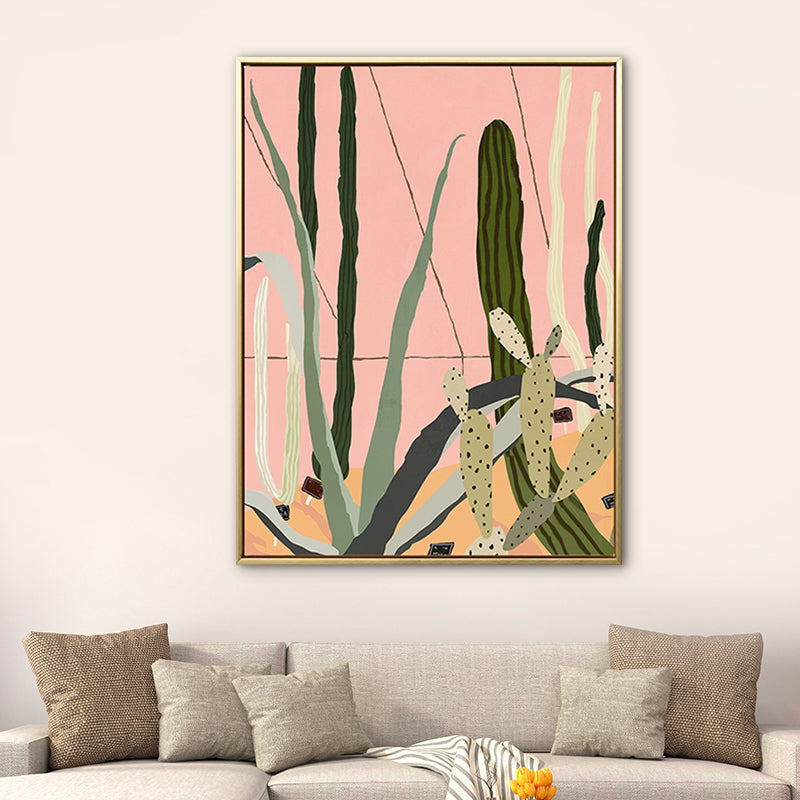 Brehn | Texturierte Illustration Pflanzenleinwand Wandkunst Nordic Stil Wanddekor für das Wohnzimmer