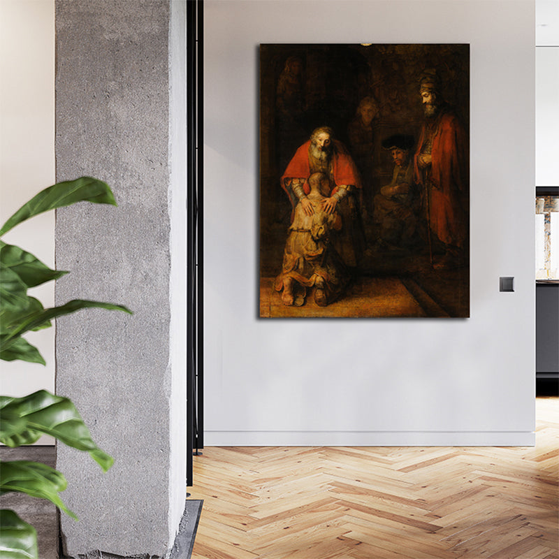 Brehn | Helle Farbe Religiöse Figur Malerei Texturierte Wandkunst Druck für Gästezimmer, Verschiedene Größen