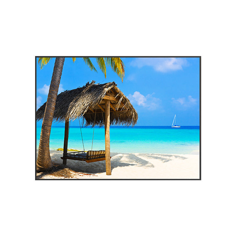 Brehn | St stunning tropisches Strand Leinwand Hotel Fotografie Druck Seascape Wandkunst Dekor in Blau