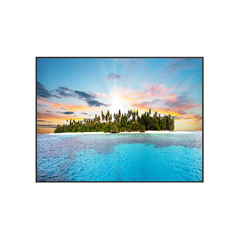 Brehn | St stunning tropisches Strand Leinwand Hotel Fotografie Druck Seascape Wandkunst Dekor in Blau