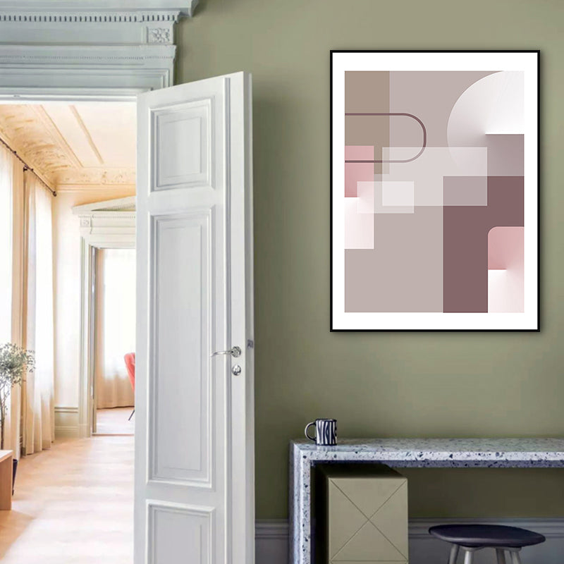 Brehn | Pastel kleur geometrisch canvas abstract moderne stijl textuur muurkunst print voor hal