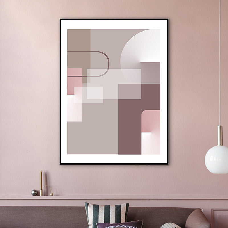 Brehn | Pastel kleur geometrisch canvas abstract moderne stijl textuur muurkunst print voor hal