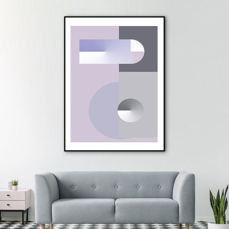 Brehn | Pastel kleur geometrisch canvas abstract moderne stijl textuur muurkunst print voor hal