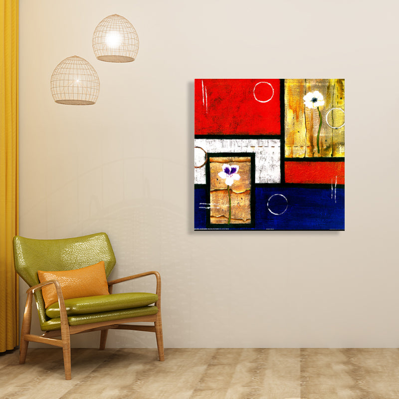 Brehn | Helle Farbige Botanische Canvas Mid-Century Modern Texturierte Wandkunst Druck für das Wohnzimmer