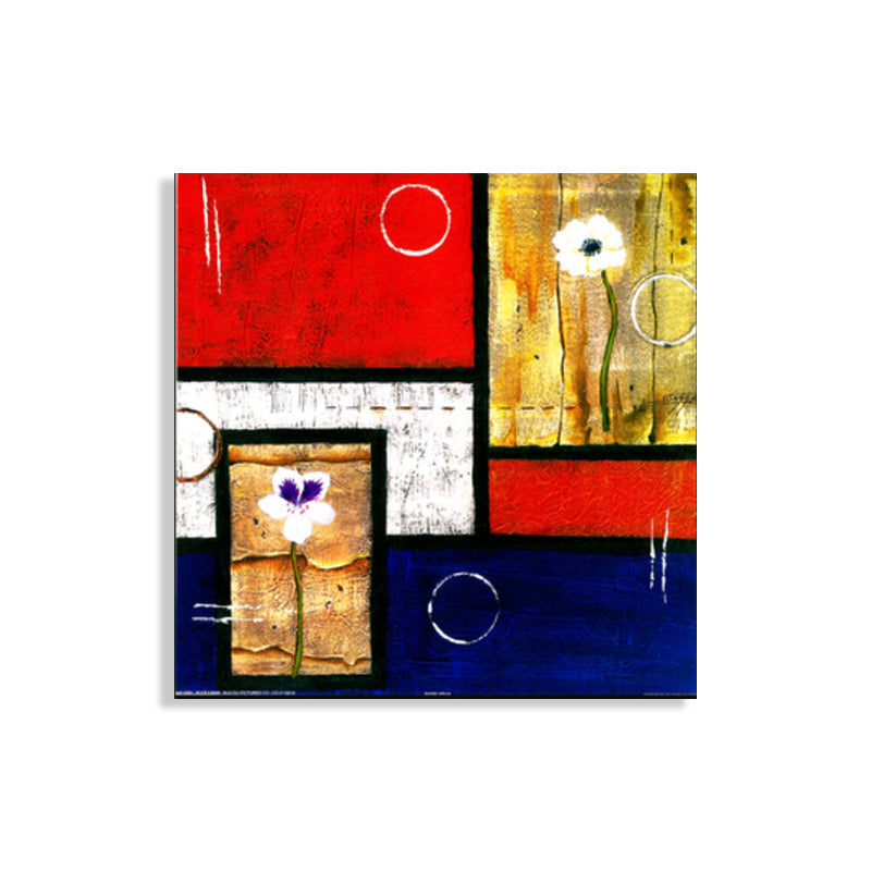 Brehn | Helle Farbige Botanische Canvas Mid-Century Modern Texturierte Wandkunst Druck für das Wohnzimmer
