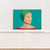 Brehn | Frau mit Helm Wanddekoration Texturierte Pop-Art Hausinterieur Leinwanddruck in Grün
