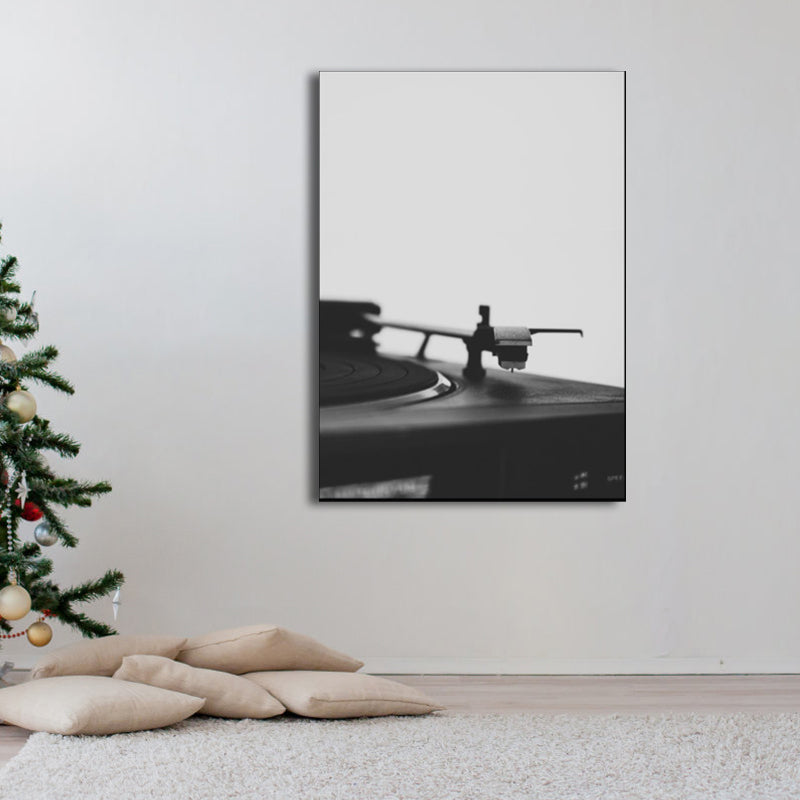Brehn | Foto Phonograph Leinwanddruck Moderne Nostalgische Musikalische Wandkunst in Schwarz für Raum