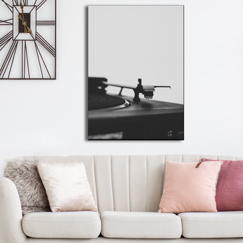 Brehn | Foto Phonograph Leinwanddruck Moderne Nostalgische Musikalische Wandkunst in Schwarz für Raum