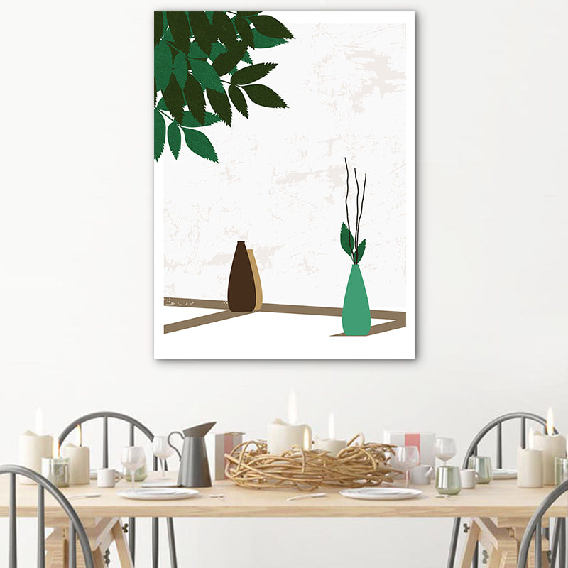 Brehn | Blumenvasen und Schattenleinwand Wandkunst für Hausinterieur, Grün, Mehrere Größen