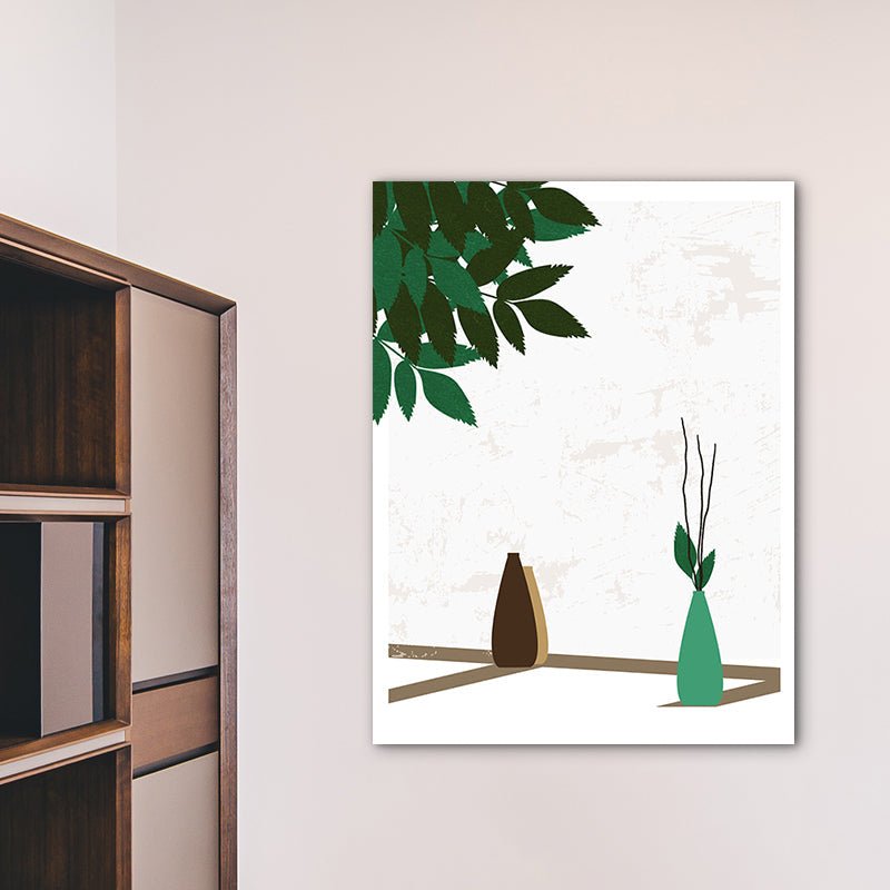 Brehn | Blumenvasen und Schattenleinwand Wandkunst für Hausinterieur, Grün, Mehrere Größen