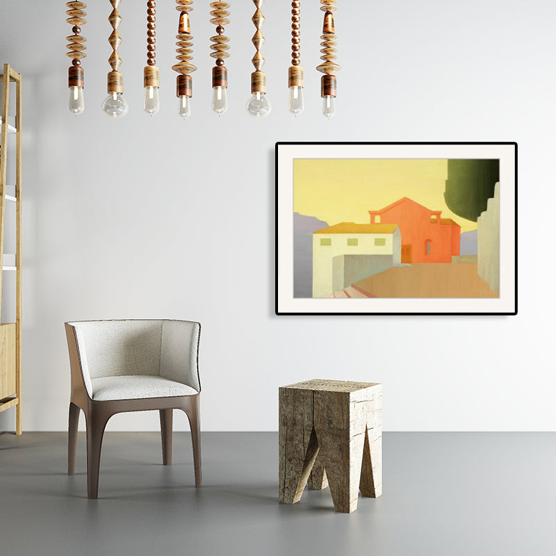 Brehn | Bau-Szene Leinwanddruck für Badezimmer Ölmalerei Wandkunst Dekor, mehrere Größen