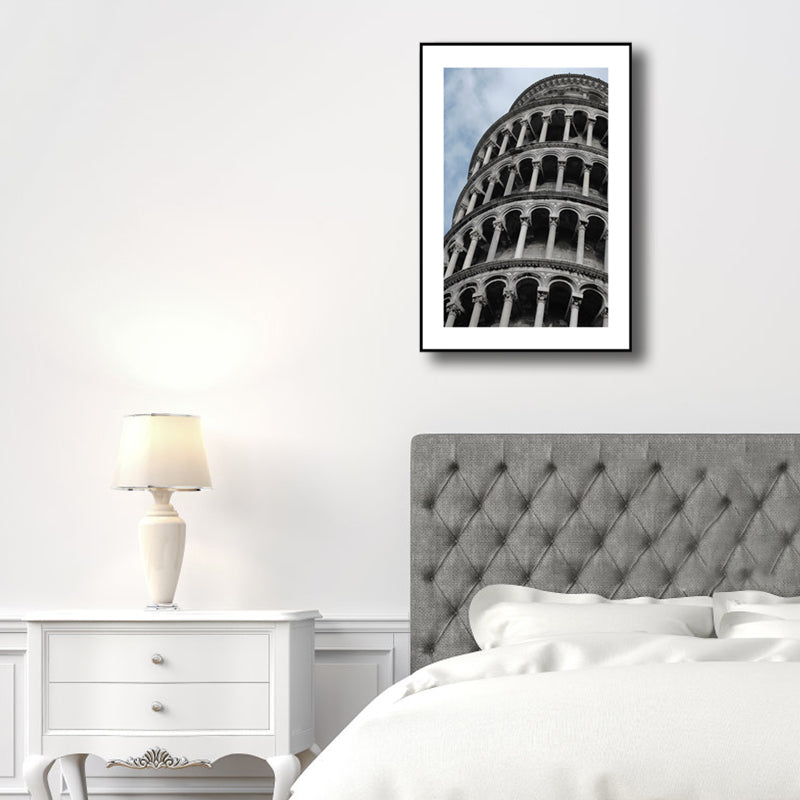 Brehn | Graues Kolosseum-Wanddekor Landmark Global Inspirierte Texturierte Leinwand-Wandkunst für das Zuhause