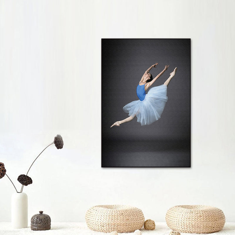 Brehn | Fotografischer Ballett-Leinwanddruck Glam Texturiertes Wandkunst-Dekor in Blau für das Wohnzimmer