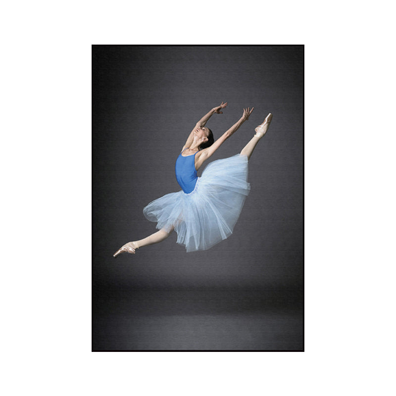 Brehn | Fotografischer Ballett-Leinwanddruck Glam Texturiertes Wandkunst-Dekor in Blau für das Wohnzimmer