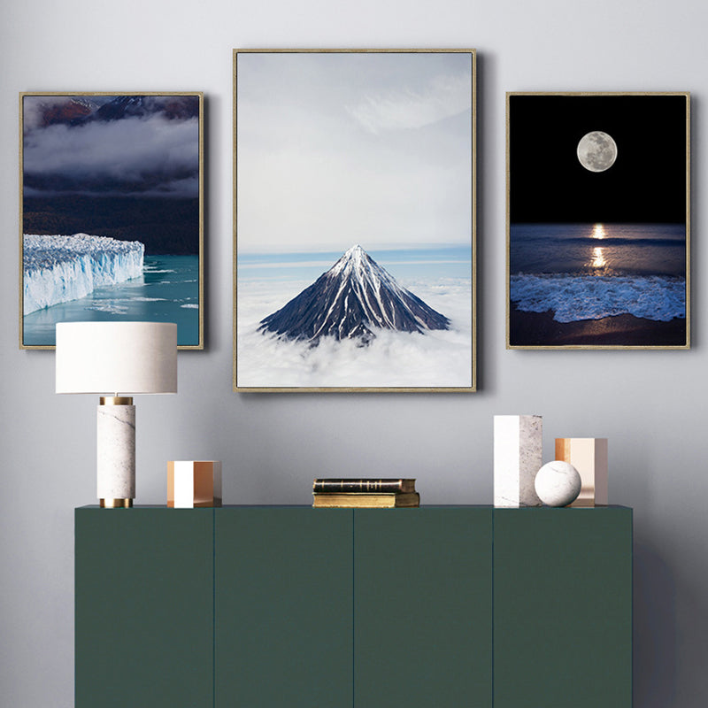 Brehn | Helle Farben Natürliches Landschaftsleinwand Modern Texturiertes Wandkunst-Dekor für das Wohnzimmer
