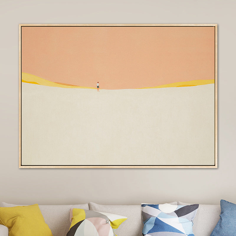 Brehn | Illustration Nordic Wandkunst Dekor mit abstrakter Landschaft in sanften Farben für das Jungenzimmer