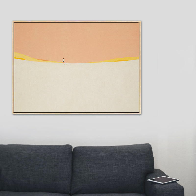 Brehn | Illustration Nordic Wandkunst Dekor mit abstrakter Landschaft in sanften Farben für das Jungenzimmer