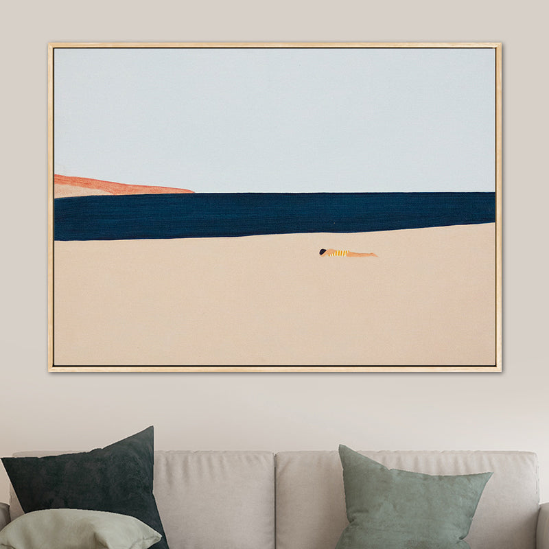 Brehn | Illustration Nordic Wandkunst Dekor mit abstrakter Landschaft in sanften Farben für das Jungenzimmer