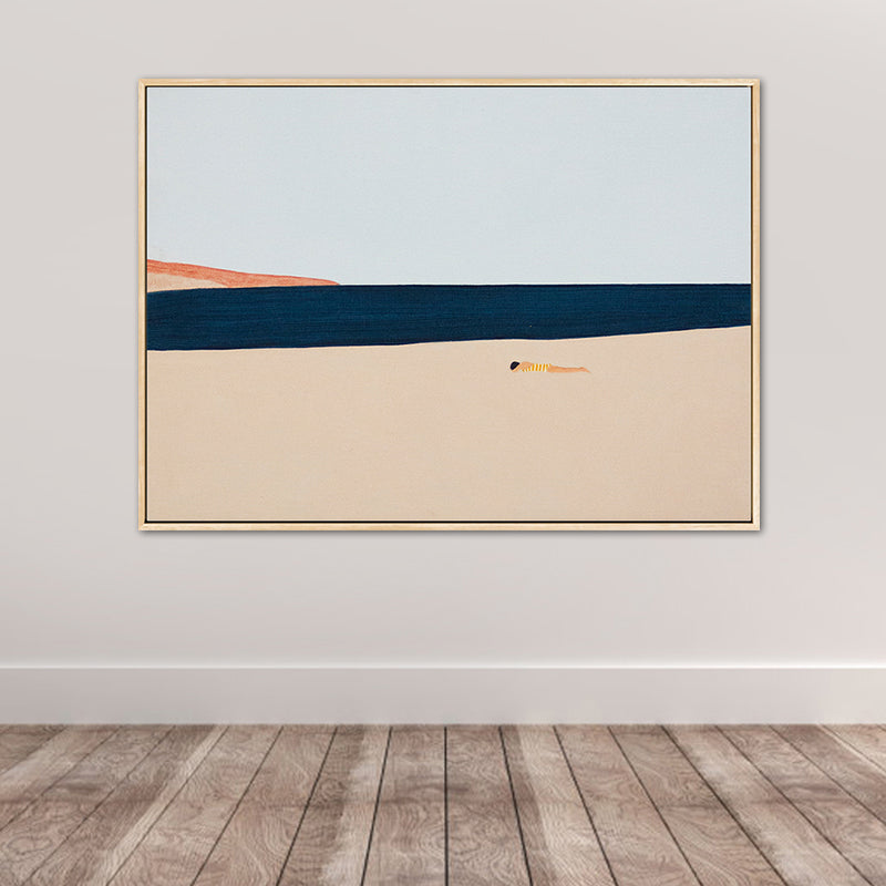 Brehn | Illustration Nordic Wandkunst Dekor mit abstrakter Landschaft in sanften Farben für das Jungenzimmer