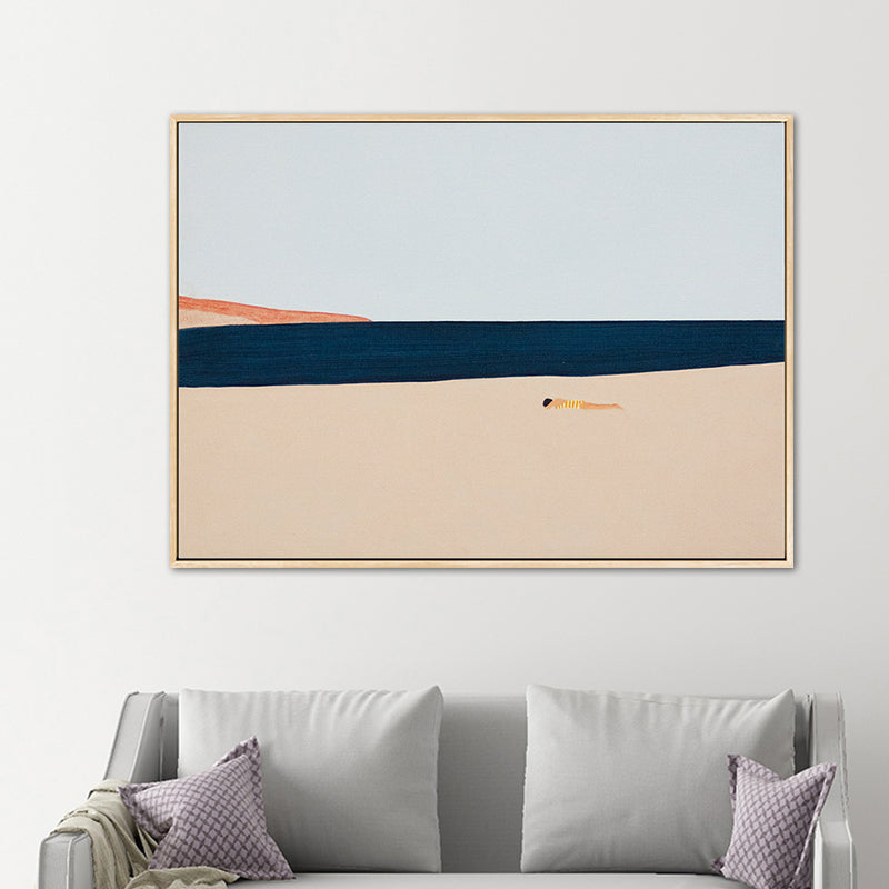 Brehn | Illustration Nordic Wandkunst Dekor mit abstrakter Landschaft in sanften Farben für das Jungenzimmer