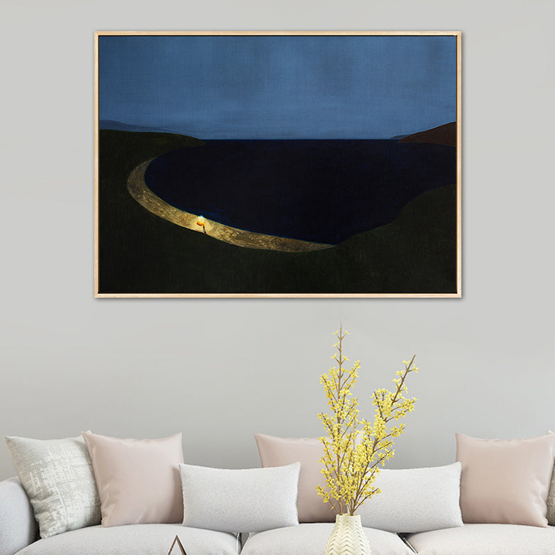 Brehn | Illustration Nordic Wandkunst Dekor mit abstrakter Landschaft in sanften Farben für das Jungenzimmer