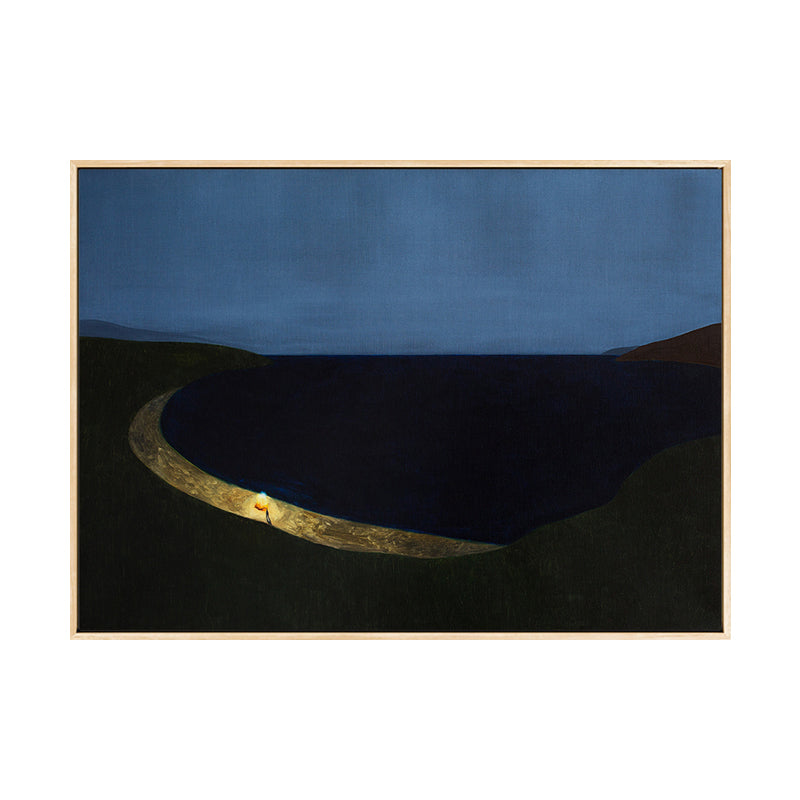 Brehn | Illustration Nordic Wandkunst Dekor mit abstrakter Landschaft in sanften Farben für das Jungenzimmer