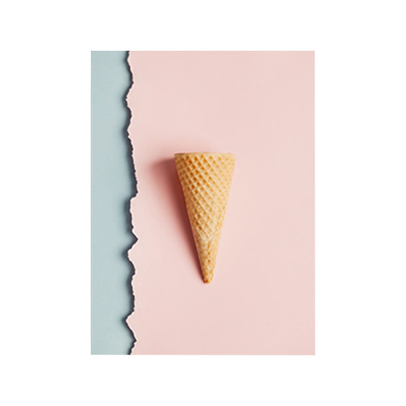 Brehn | Pink Ice-Cream Cone Painting Textured Wall Art Print für Gästezimmer, mehrere Größen