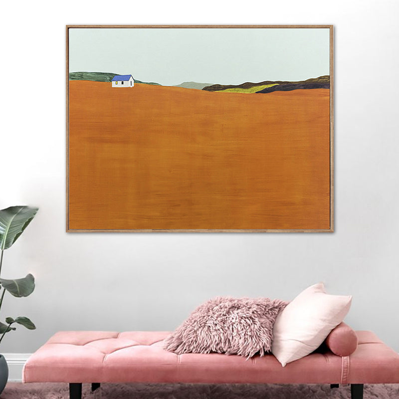 Brehn | Nordic Mountain Landscape Canvas Art Pastellfarben Texturierte Wanddekoration für das Schlafzimmer