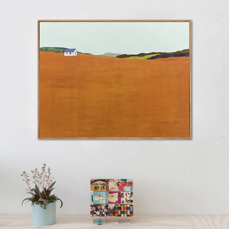 Brehn | Nordic Mountain Landscape Canvas Art Pastellfarben Texturierte Wanddekoration für das Schlafzimmer