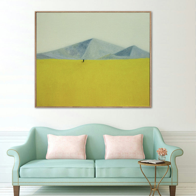 Brehn | Nordic Mountain Landscape Canvas Art Pastellfarben Texturierte Wanddekoration für das Schlafzimmer