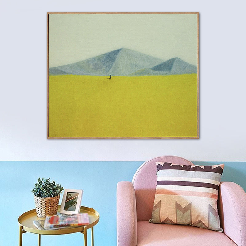 Brehn | Nordic Mountain Landscape Canvas Art Pastellfarben Texturierte Wanddekoration für das Schlafzimmer