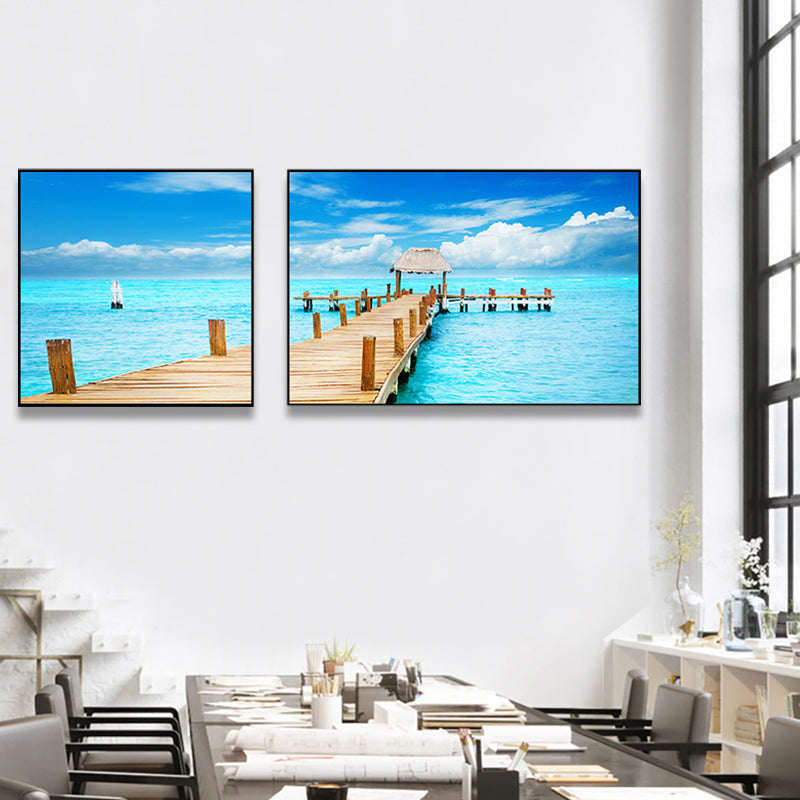 Brehn | Malerische Naturszenen Leinwand Wandkunst für Hausinterieur, Helle Farbe, Set von 2